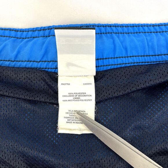 Mens Nike Board Shorts Swim Trunks Sz XXL Navy Blue Neon Yellow - Picture 4 of 8